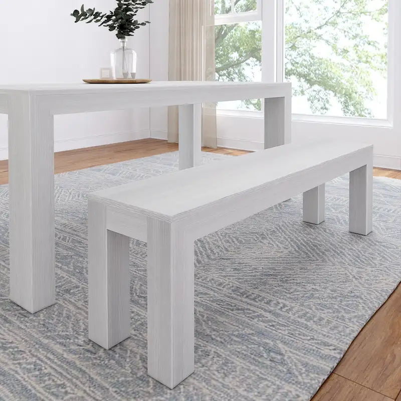Banc de salle à manger en bois massif – Fini brossé, 3 places
