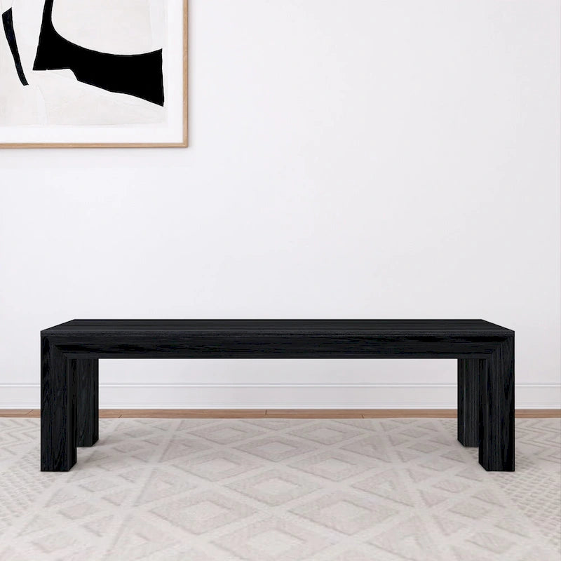 Banc de salle à manger en bois massif – Fini brossé, 3 places