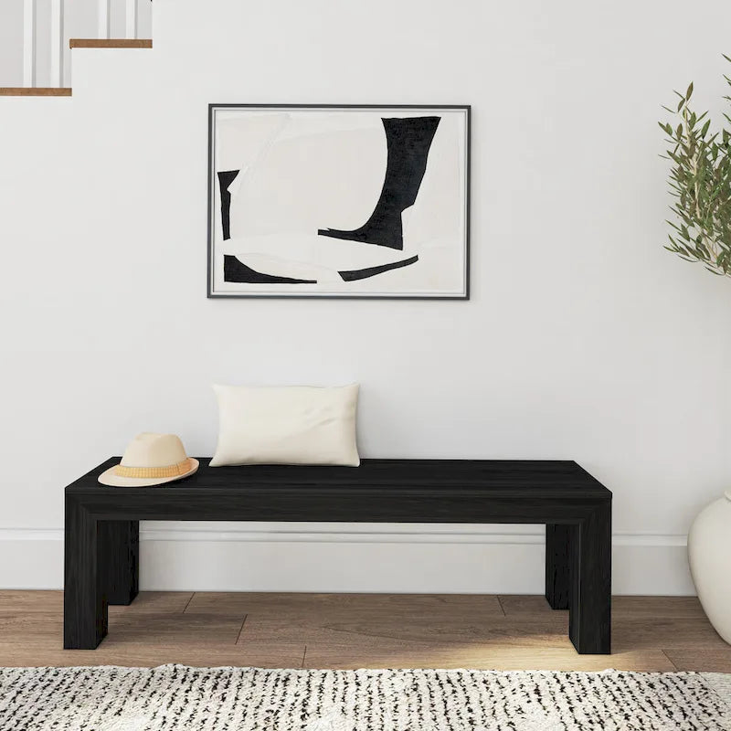 Banc de salle à manger en bois massif – Fini brossé, 3 places