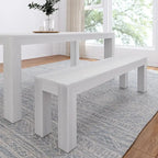 Banc de salle à manger en bois massif – Fini brossé, 3 places
