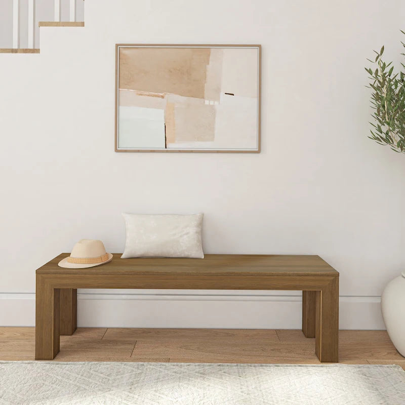 Banc de salle à manger en bois massif – Fini brossé, 3 places