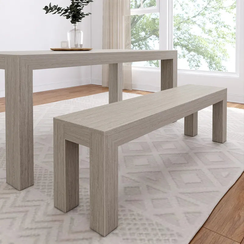Banc de salle à manger en bois massif – Fini brossé, 3 places