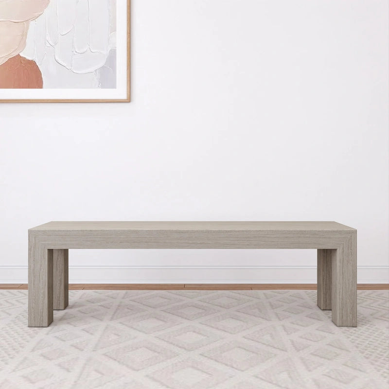 Banc de salle à manger en bois massif – Fini brossé, 3 places