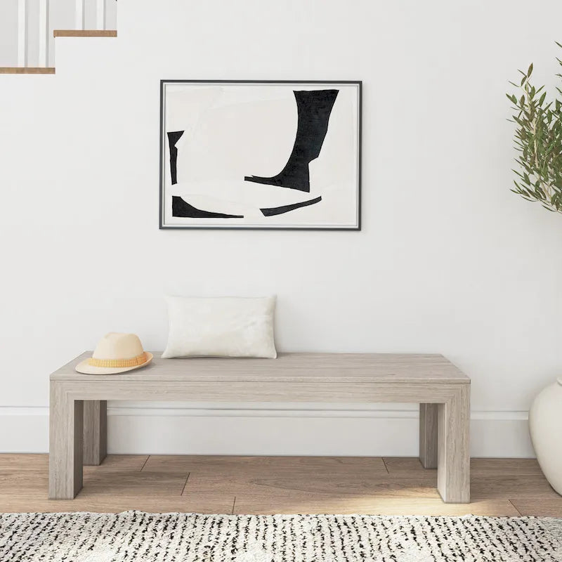 Banc de salle à manger en bois massif – Fini brossé, 3 places