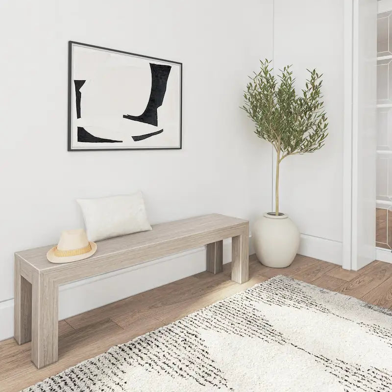 Banc de salle à manger en bois massif – Fini brossé, 3 places