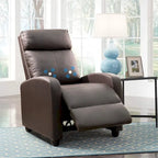 Fauteuil de massage inclinable marron/noir, une place, en similicuir