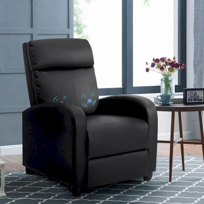 Fauteuil de massage inclinable marron/noir, une place, en similicuir
