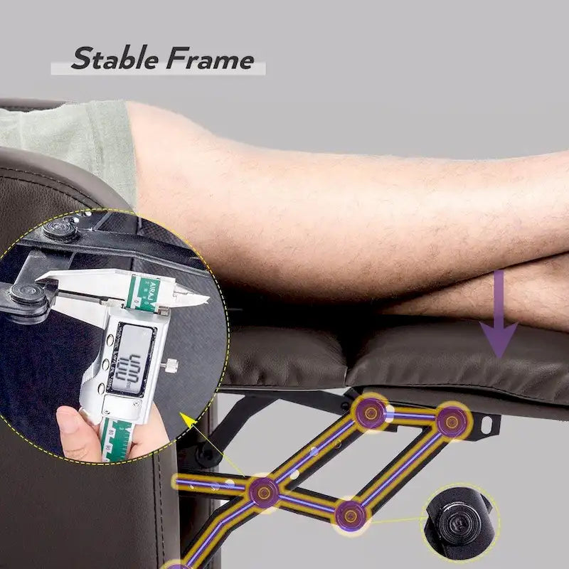 Fauteuil de massage inclinable marron/noir, une place, en similicuir