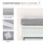 Banc de rangement pour chaussures blanc/gris/noir avec coussin et 2 tiroirs, 1 place