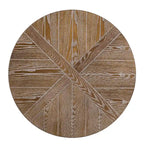 Table basse ronde en chêne brûlé, gris vieilli/blanchi à la chaux avec étagère, 1 à 2 places
