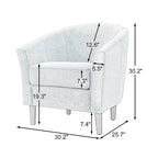 Fauteuil club en lin, lot de 2 – Kaki / Gris clair / Gris / Beige / Bleu