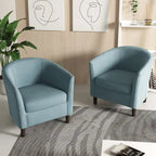 Fauteuil club en lin, lot de 2 – Kaki / Gris clair / Gris / Beige / Bleu