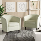 Fauteuil club en lin, lot de 2 – Kaki / Gris clair / Gris / Beige / Bleu