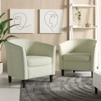 Fauteuil club en lin, lot de 2 – Kaki / Gris clair / Gris / Beige / Bleu