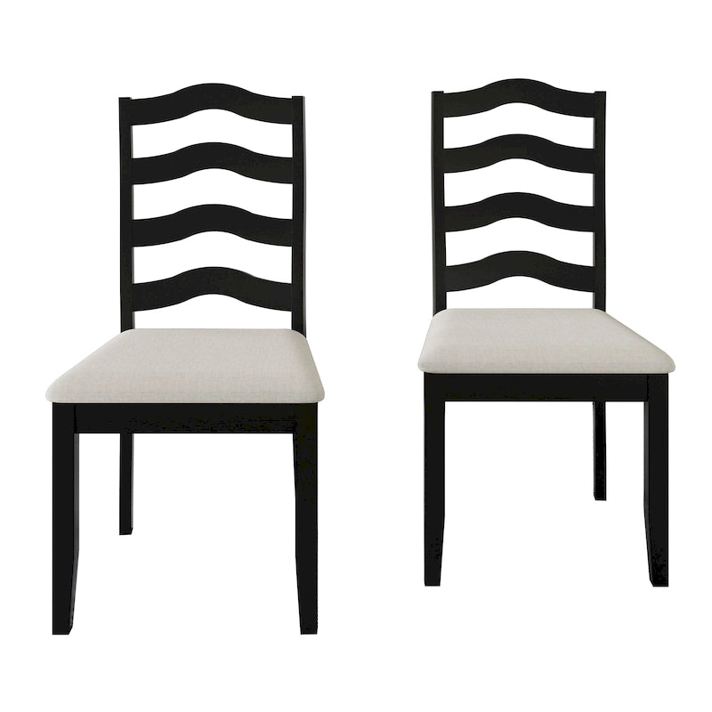 Chaise de salle à manger en bois, noir/gris/chêne naturel/blanc/marron, lot de 2