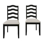 Chaise de salle à manger en bois, noir/gris/chêne naturel/blanc/marron, lot de 2