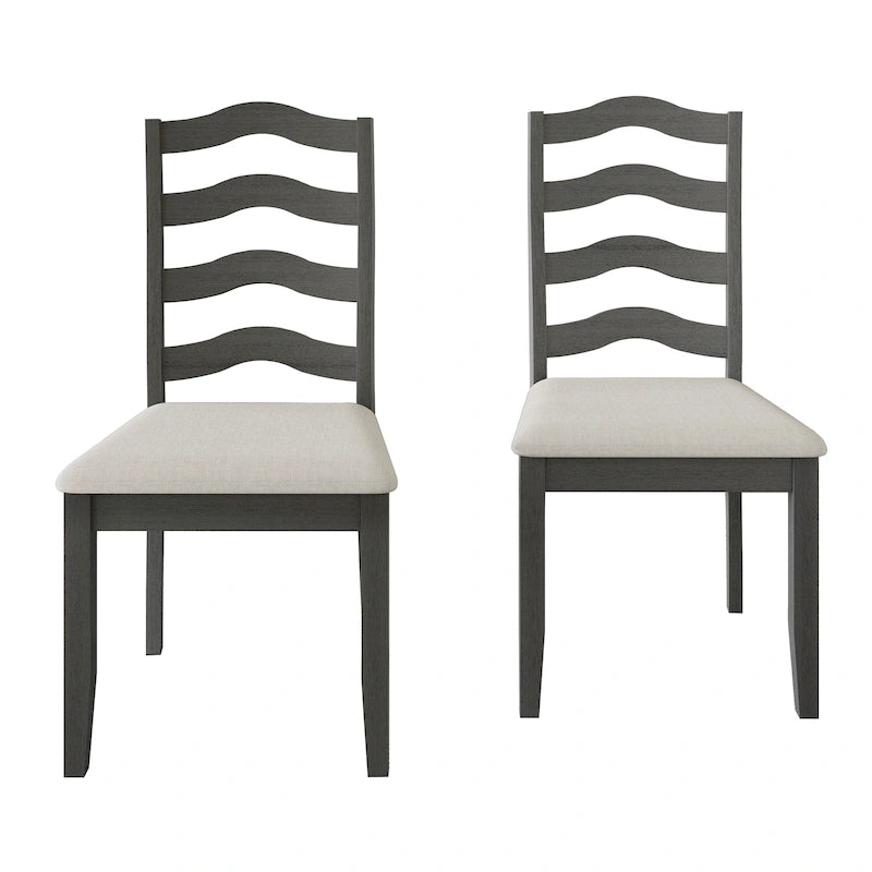 Chaise de salle à manger en bois, noir/gris/chêne naturel/blanc/marron, lot de 2
