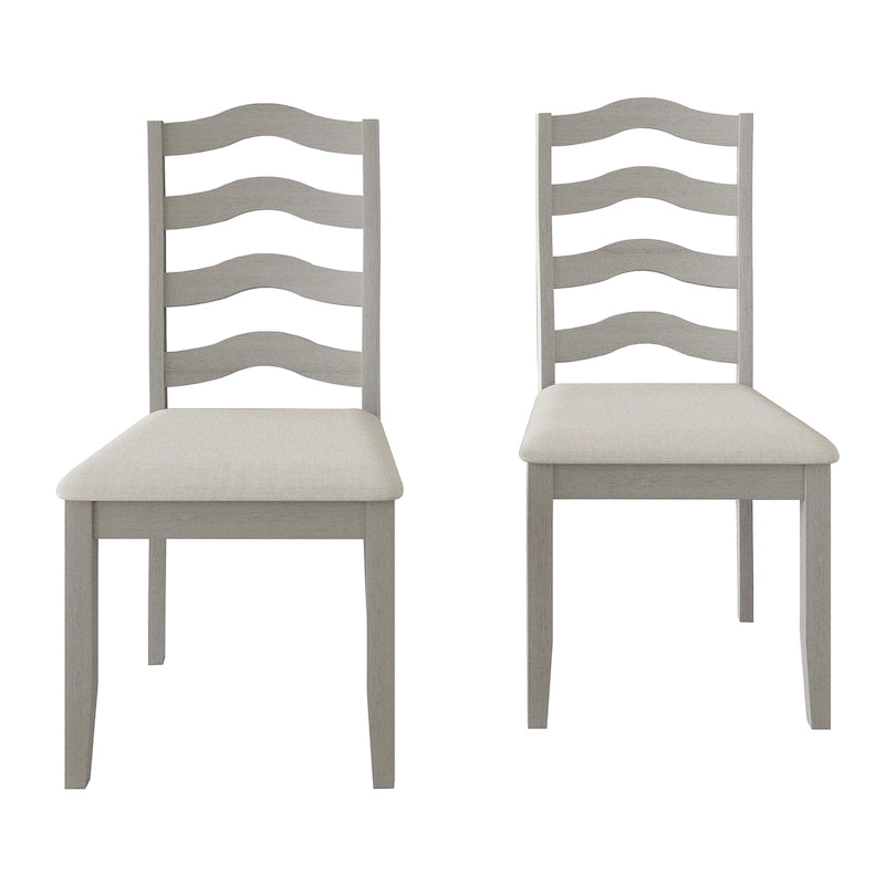 Chaise de salle à manger en bois, noir/gris/chêne naturel/blanc/marron, lot de 2