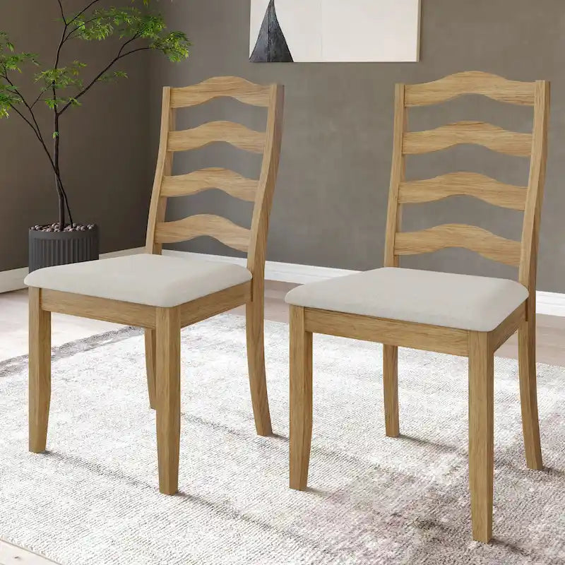 Chaise de salle à manger en bois, noir/gris/chêne naturel/blanc/marron, lot de 2