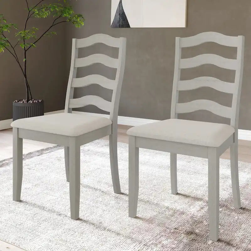 Chaise de salle à manger en bois, noir/gris/chêne naturel/blanc/marron, lot de 2