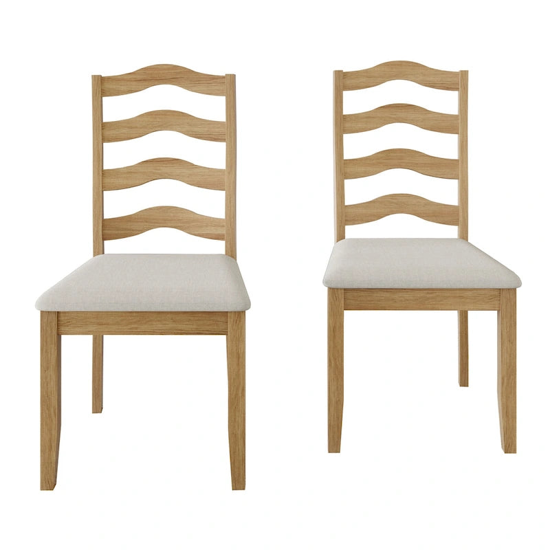 Chaise de salle à manger en bois, noir/gris/chêne naturel/blanc/marron, lot de 2