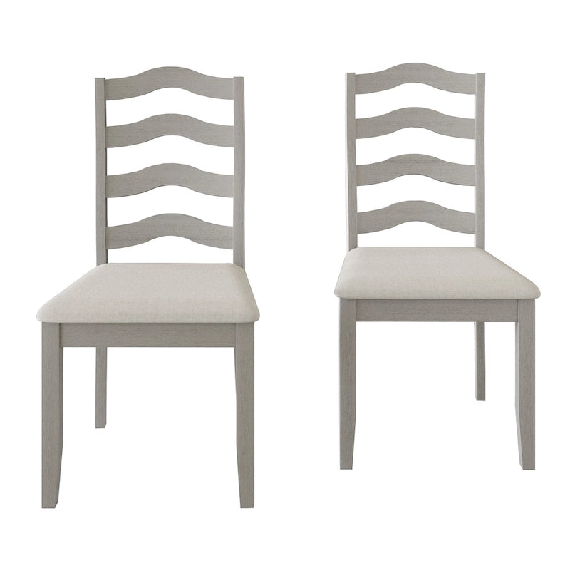Chaise de salle à manger en bois, noir/gris/chêne naturel/blanc/marron, lot de 2