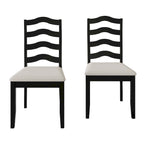 Chaise de salle à manger en bois, noir/gris/chêne naturel/blanc/marron, lot de 2