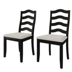 Chaise de salle à manger en bois, noir/gris/chêne naturel/blanc/marron, lot de 2