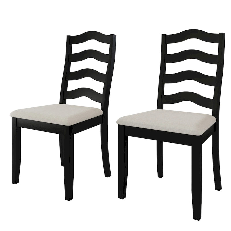 Chaise de salle à manger en bois, noir/gris/chêne naturel/blanc/marron, lot de 2