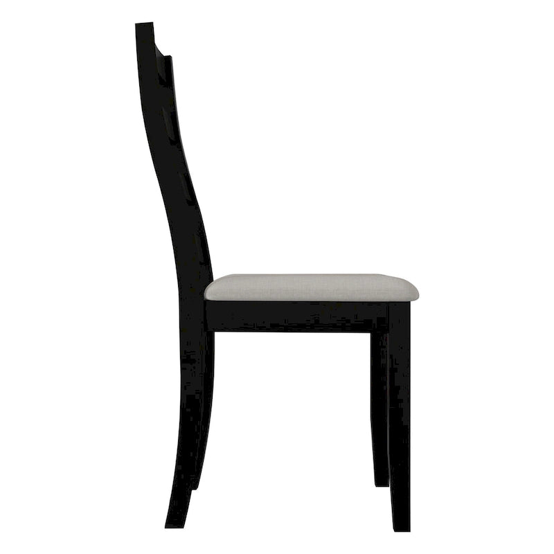 Chaise de salle à manger en bois, noir/gris/chêne naturel/blanc/marron, lot de 2