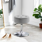 Tabouret de coiffeuse rond pivotant en similicuir/velours, multicolore, 1 personne