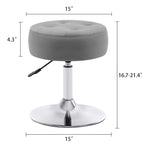 Tabouret de coiffeuse rond pivotant en similicuir/velours, multicolore, 1 personne