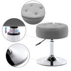 Tabouret de coiffeuse rond pivotant en similicuir/velours, multicolore, 1 personne