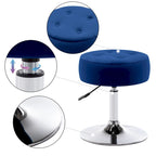 Tabouret de coiffeuse rond pivotant en similicuir/velours, multicolore, 1 personne