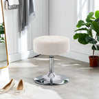 Tabouret de coiffeuse rond pivotant en similicuir/velours, multicolore, 1 personne