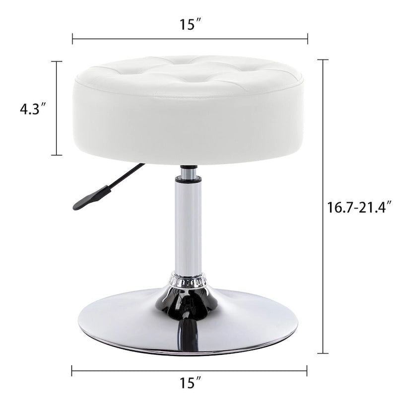 Tabouret de coiffeuse rond pivotant en similicuir/velours, multicolore, 1 personne