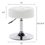 Tabouret de coiffeuse rond pivotant en similicuir/velours, multicolore, 1 personne