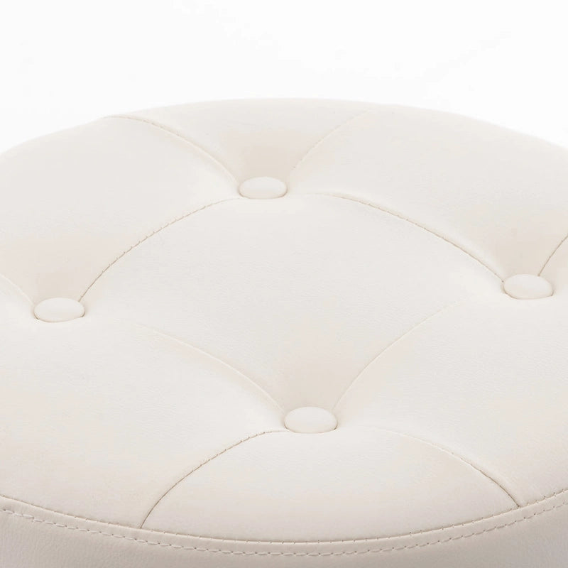 Tabouret de coiffeuse rond pivotant en similicuir/velours, multicolore, 1 personne