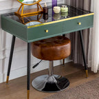 Tabouret de coiffeuse rond pivotant en similicuir/velours, multicolore, 1 personne