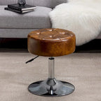 Tabouret de coiffeuse rond pivotant en similicuir/velours, multicolore, 1 personne
