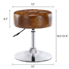 Tabouret de coiffeuse rond pivotant en similicuir/velours, multicolore, 1 personne