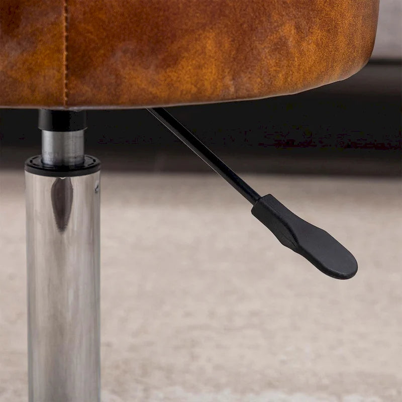 Tabouret de coiffeuse rond pivotant en similicuir/velours, multicolore, 1 personne