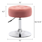 Tabouret de coiffeuse rond pivotant en similicuir/velours, multicolore, 1 personne