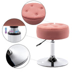 Tabouret de coiffeuse rond pivotant en similicuir/velours, multicolore, 1 personne
