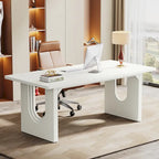 Grand bureau, blanc/noir, poste de travail individuel