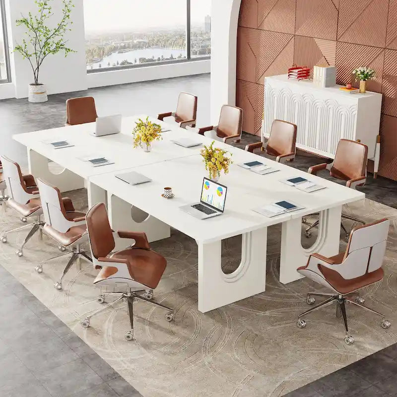 Grand bureau, blanc/noir, poste de travail individuel