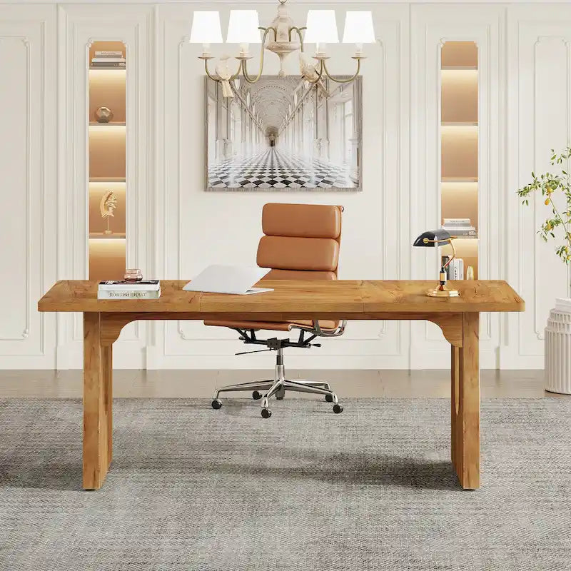 Grand bureau, blanc/noir, poste de travail individuel