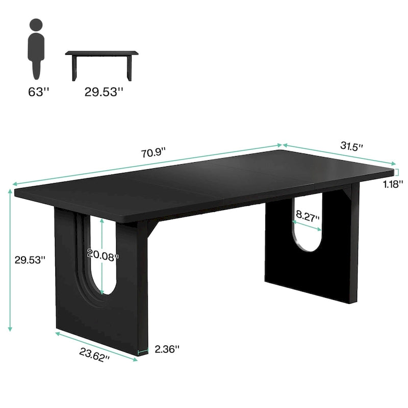 Grand bureau, blanc/noir, poste de travail individuel