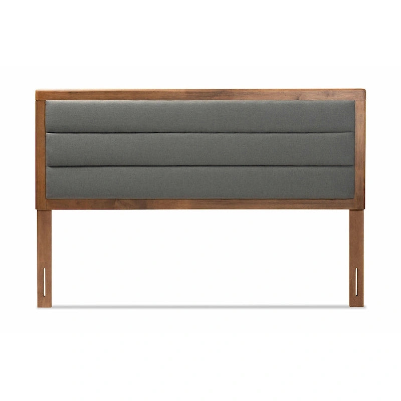 Tête de lit en tissu gris foncé capitonnée, pour lit simple/double/queen/king size