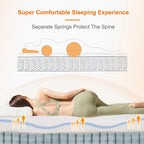 Cadre de lit réglable - Matelas hybride 14 pouces, Gris, Split King/King/Queen/Twin XL, 1-2 personnes